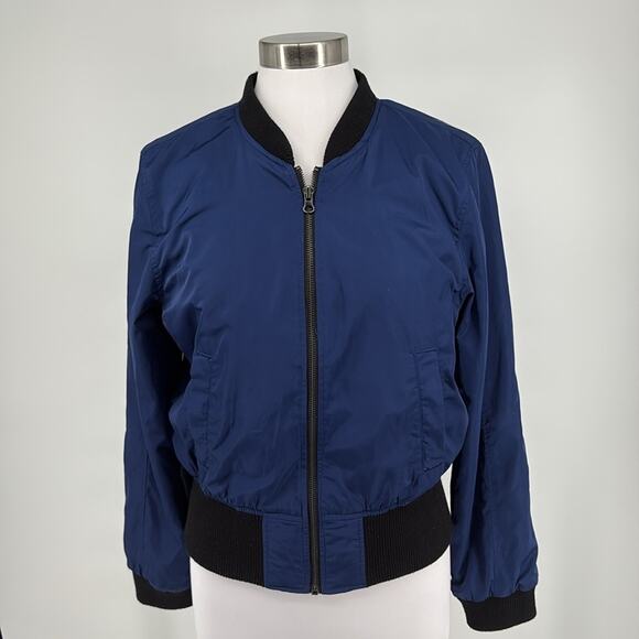 Anthropologie Hei Hei Journey Women’s Royal Blue Zip Up Jacket Bomber Size M - Picture 4 of 15